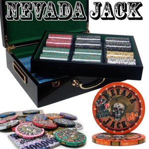 Nevada Jack Poker Chips in High Gloss Carrying Case 500 pieces