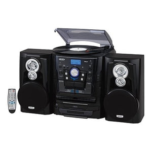 Bluetooth® Stereo Turntable Music System, CD Changer & Cassette Deck